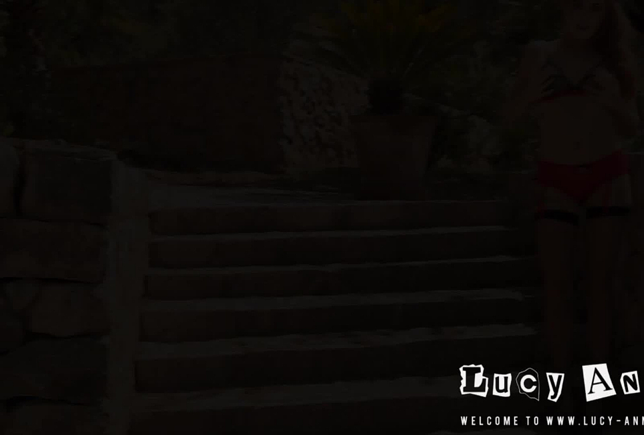 Red Lingerie & Stockings on the Stairs