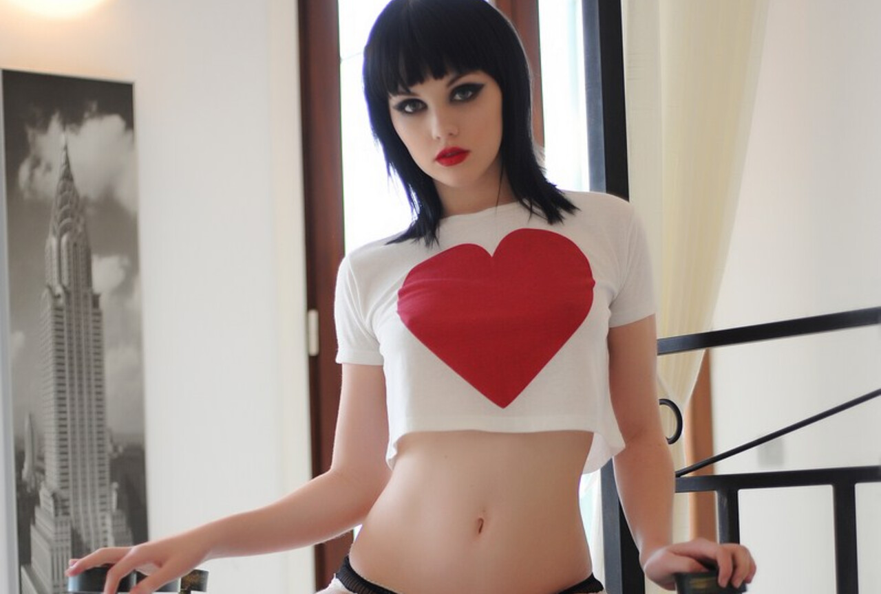 Heart t-shirt and stockings
